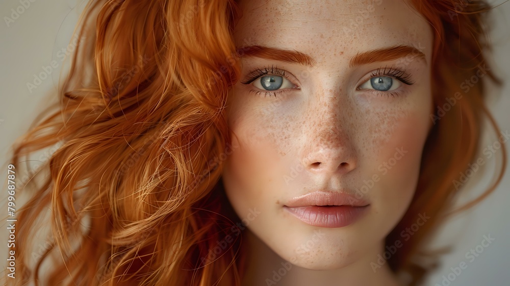 Sophisticated Style: A Captivating Half-Length Portrait of a Red-Haired Person Sophisticated Style: A Captivating Half-Length Portrait of a Red-Haired Person