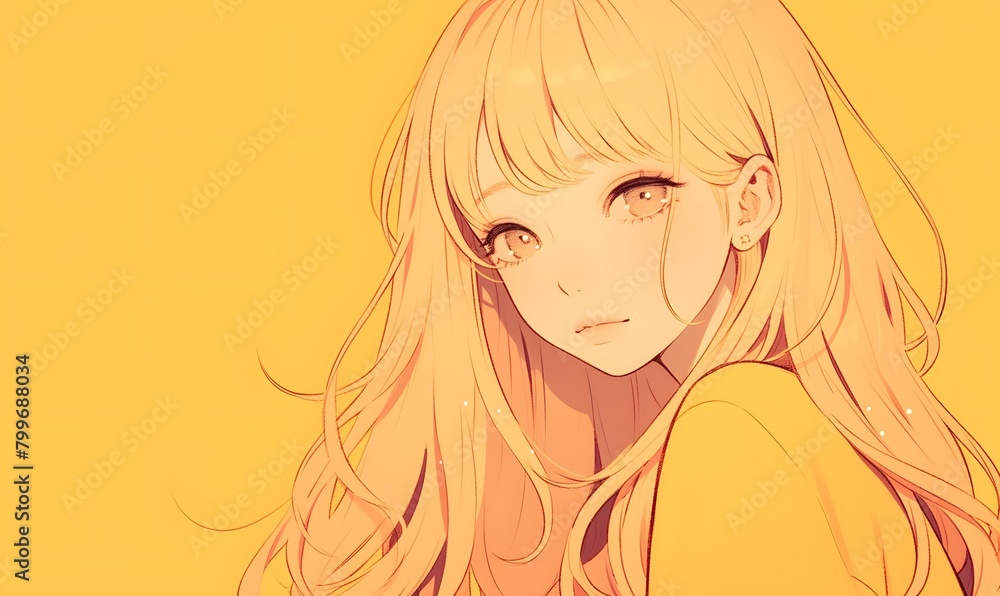 anime style. Long-haired young anime woman, Generative AI anime style. Long-haired young anime woman, Generative AI