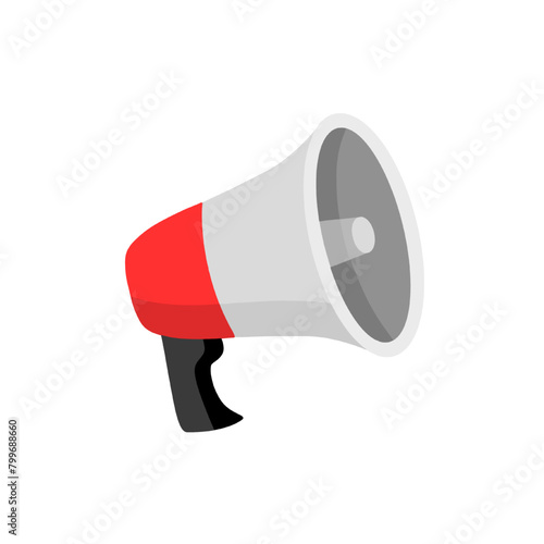 megaphone, loudspeaker, speaker, bullhorn alert illustration hand drawn flat style vector isolated on white and transparent background