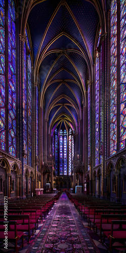 Título Catedral com vitrais coloridos photo