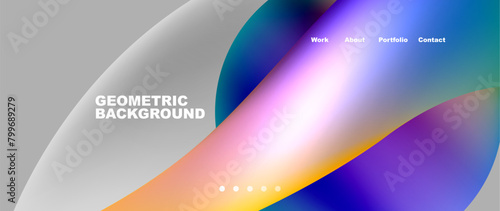 A colorful wave with rainbow hues contrasts against a gray geometric background, resembling an astronomical object with hues of magenta, electric blue and other vibrant colors