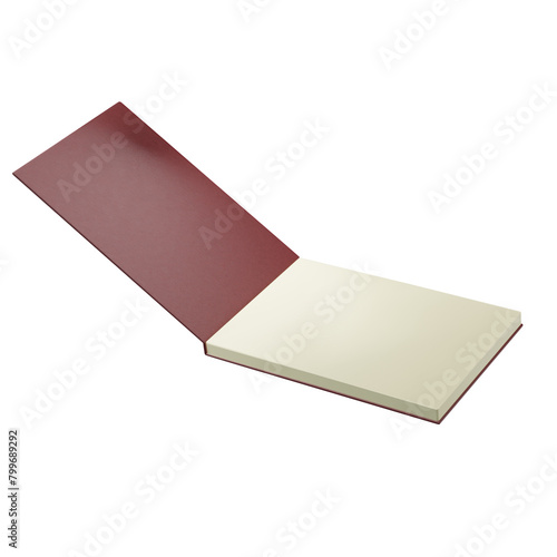 Paperback Lanscape  Book Mouckup on White Background and Isolated