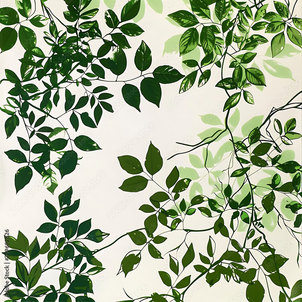 abstract pattern of green foliage on isolated background abstract pattern of green foliage on isolated background
