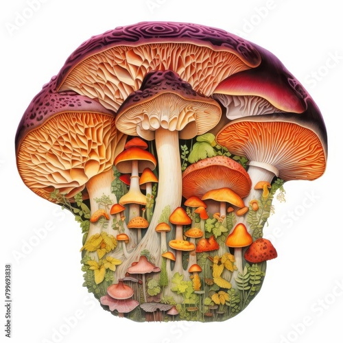 Mushroom Cross Section, Showing the inner structure of the mushroom photo