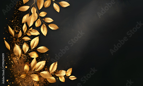 Retro and luxurious gold leaf background