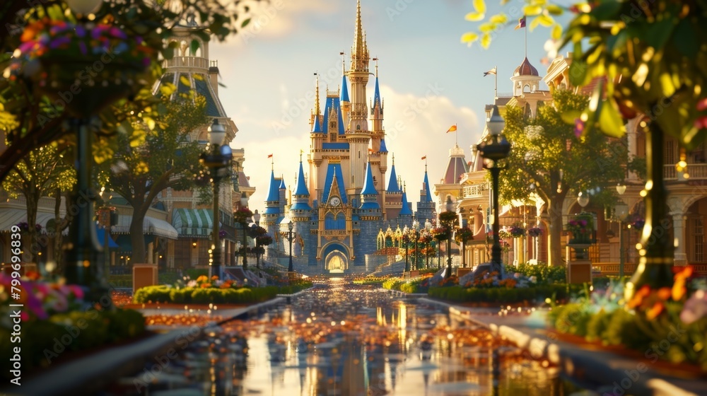 Naklejka premium My imagination runs wild as I take in the sight of the magical castle its very presence stirring up a sense of anticipation and adventure within me..