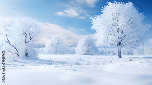 winter landscape with trees cold picturesque peaceful sight background