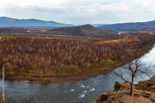 Autumn natural scenery of Aershan in Hulunbuir, Inner Mongolia, China photo