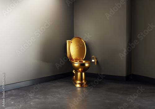 A restroom fit for royalty, plated in gold.