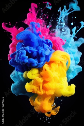 Vibrant Ink Explosion in Vivid Colors