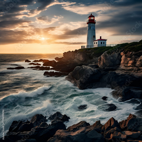 lighthouse at sunset