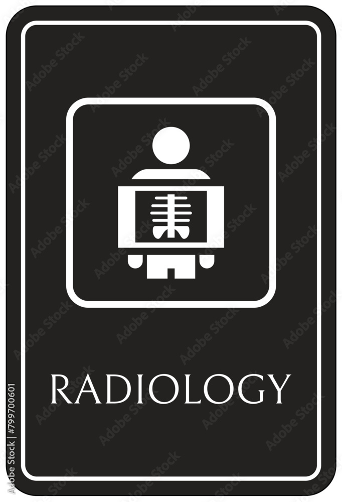 Naklejka premium Hospital way finding sign radiology