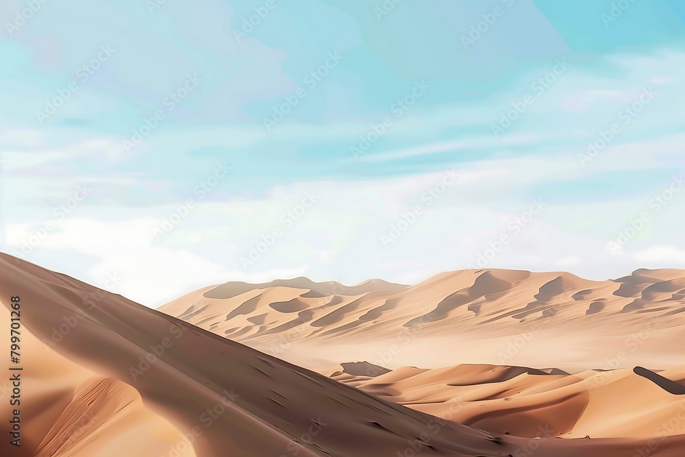 Desert Serenity: Tranquil Sands Under Clear Skies