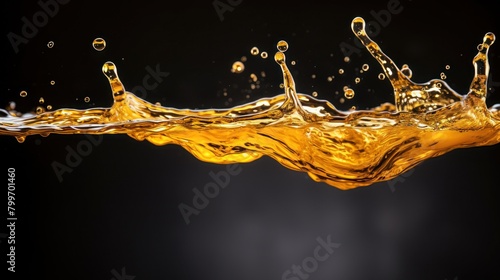 Splashing golden liquid