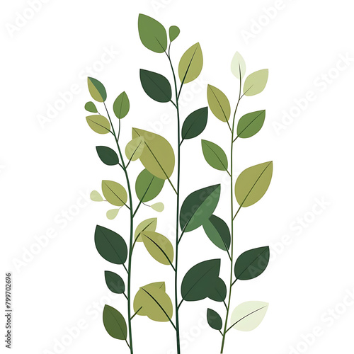 clean and simple design of tree leaves on a isolated background