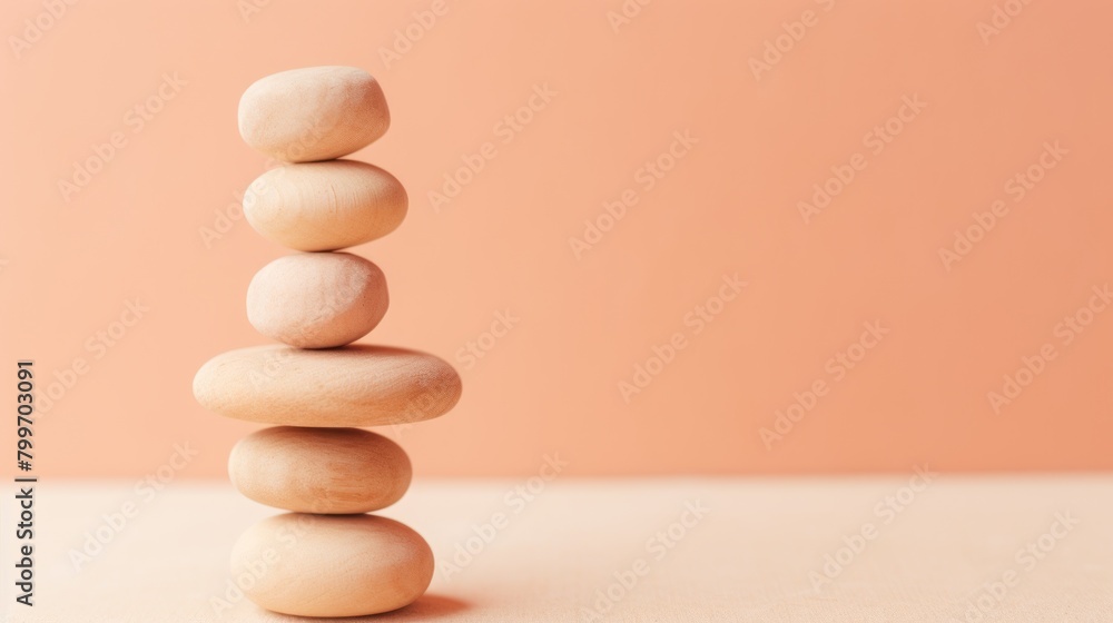 Balanced stones on peach background Balanced stones on peach background