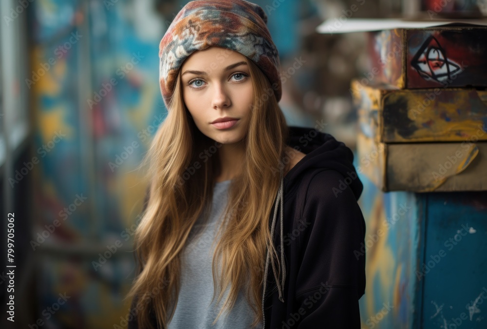 Thoughtful young woman in urban setting Thoughtful young woman in urban setting