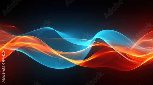 Vibrant abstract waves of light