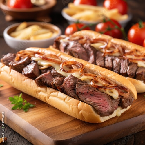 Delicious Steak Sandwich with Fries