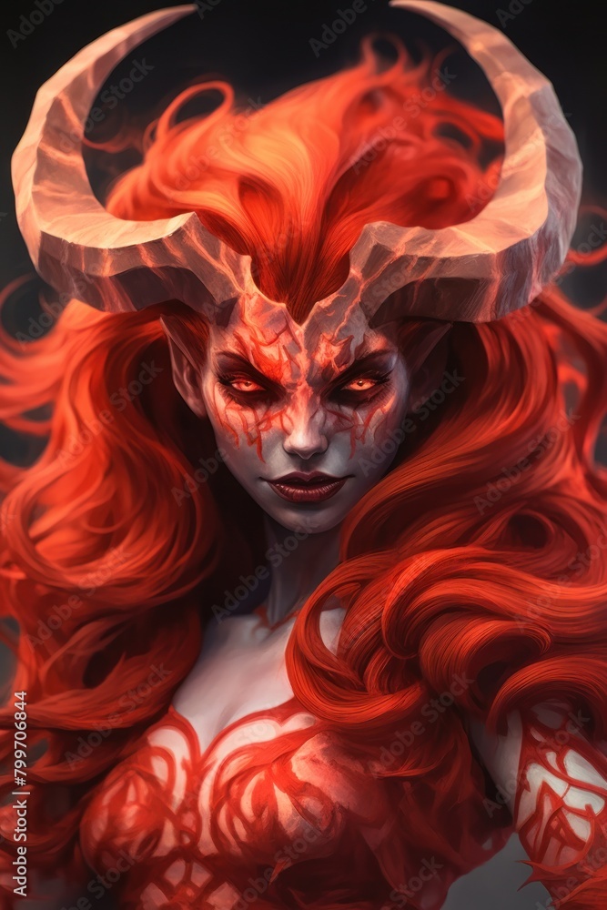 Fototapeta premium Fiery Demonic Creature