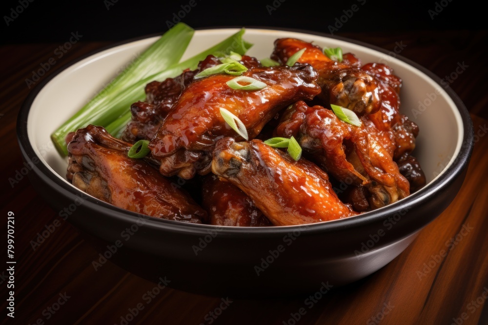 Delicious barbecue chicken wings