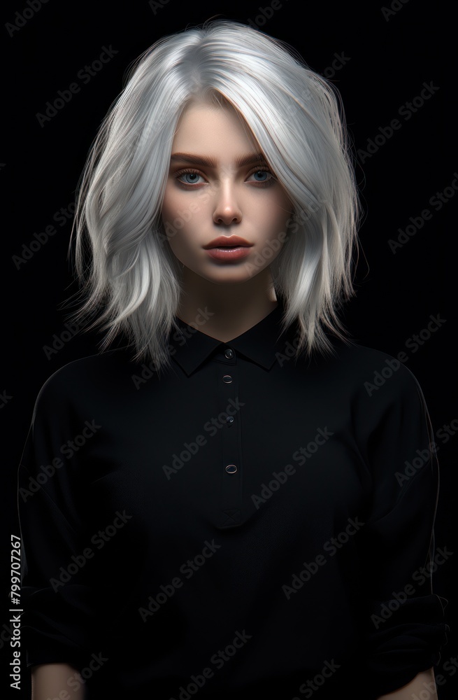 Striking portrait of a woman with platinum blonde hair Striking portrait of a woman with platinum blonde hair