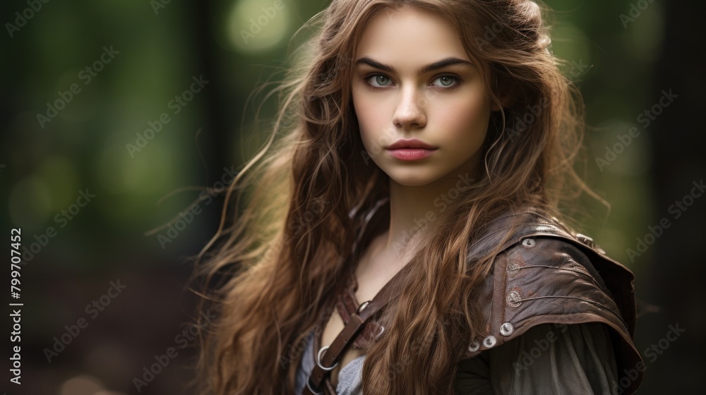 Captivating young woman with flowing hair Captivating young woman with flowing hair