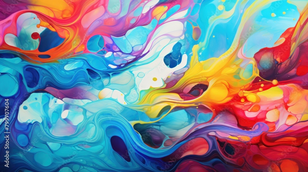 Vibrant Abstract Fluid Art Painting