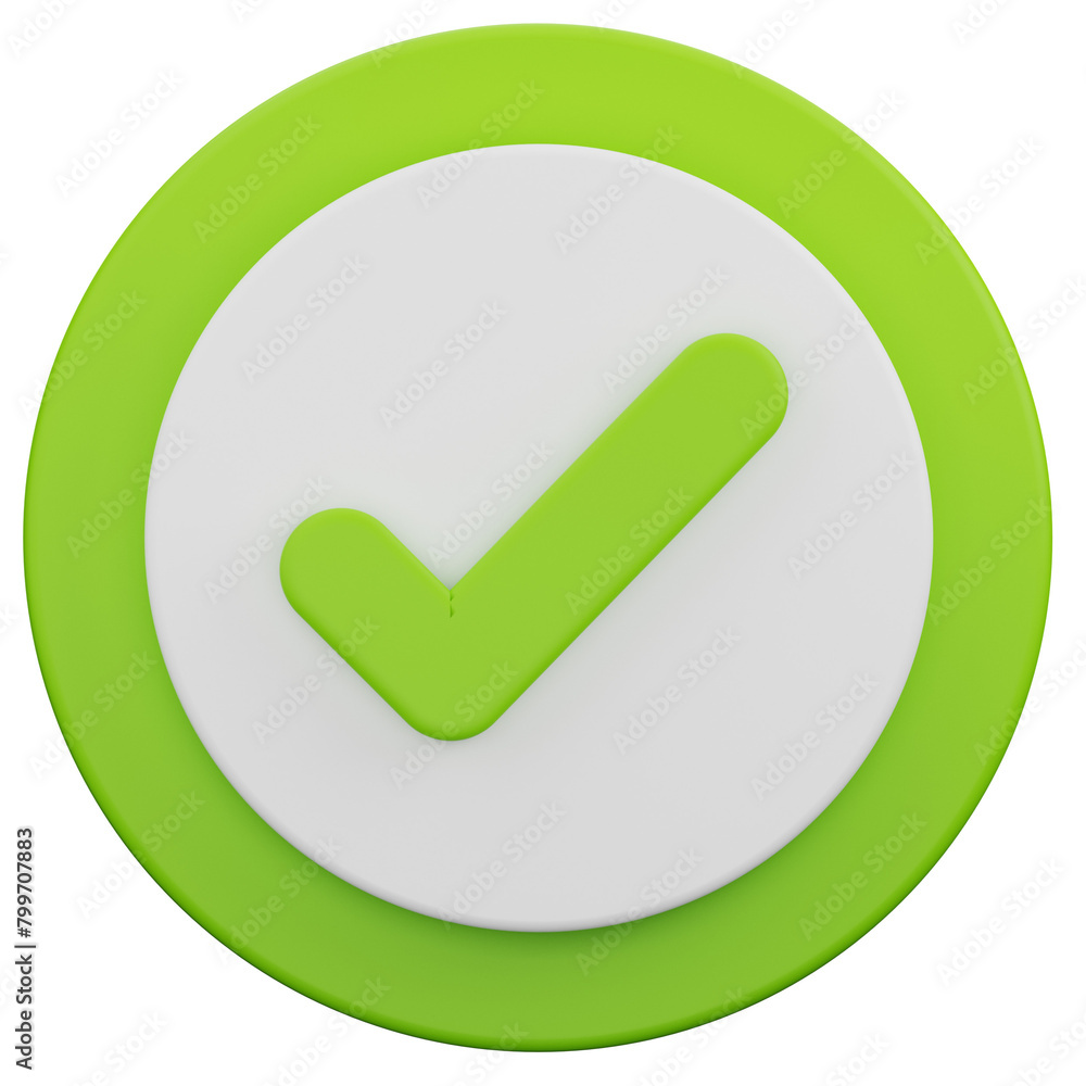 3D Render of Done Round Button 3D Render of Done Round Button