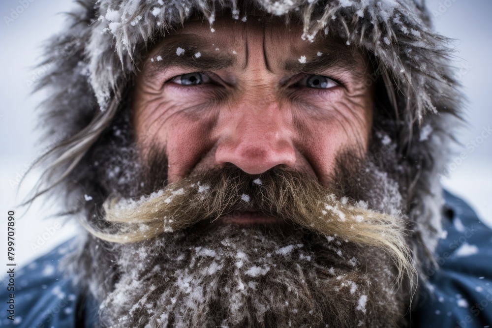 Rugged Adventurer Braving the Frigid Wilderness Rugged Adventurer Braving the Frigid Wilderness