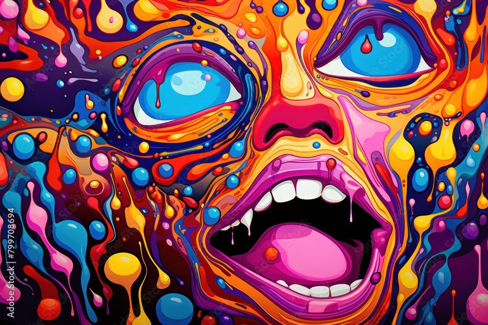 Vibrant Abstract Face Painting Vibrant Abstract Face Painting