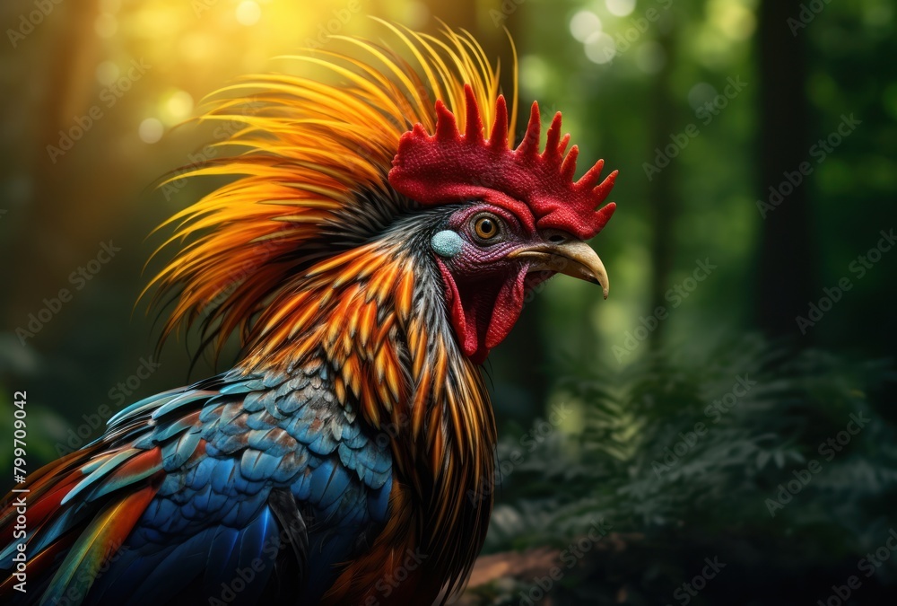 Vibrant Rooster Portrait in Nature