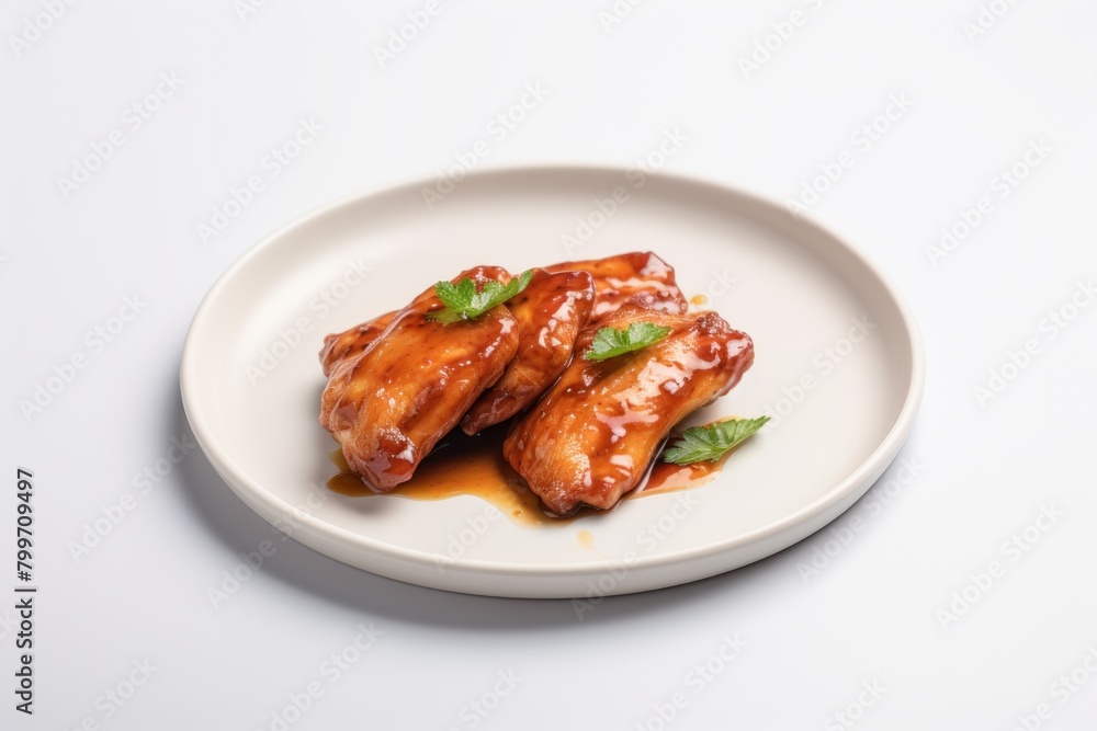 Delicious barbecue chicken wings on a plate Delicious barbecue chicken wings on a plate