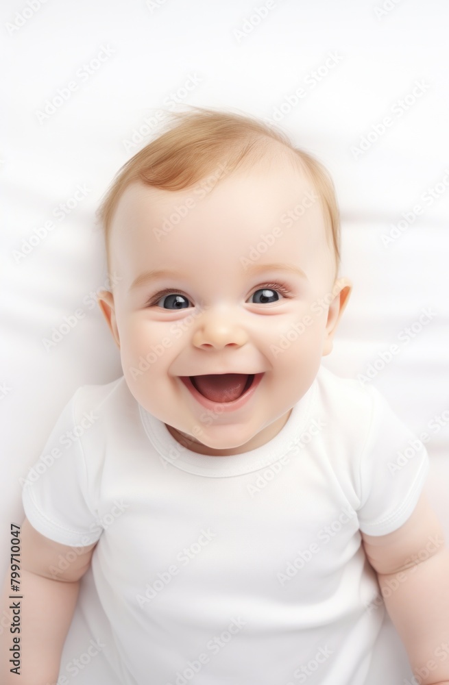 Joyful baby smiling