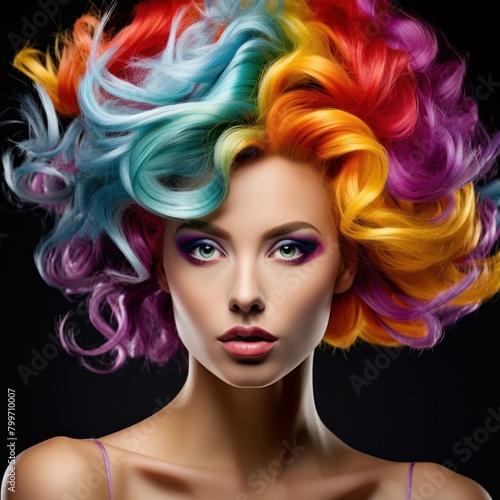Vibrant Hairstyle Portrait © Balaraw