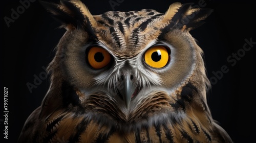 Intense Gaze of a Majestic Owl