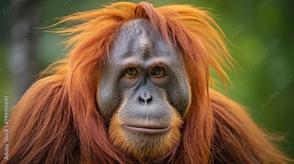 Closeup of an Orangutan's Face Closeup of an Orangutan's Face