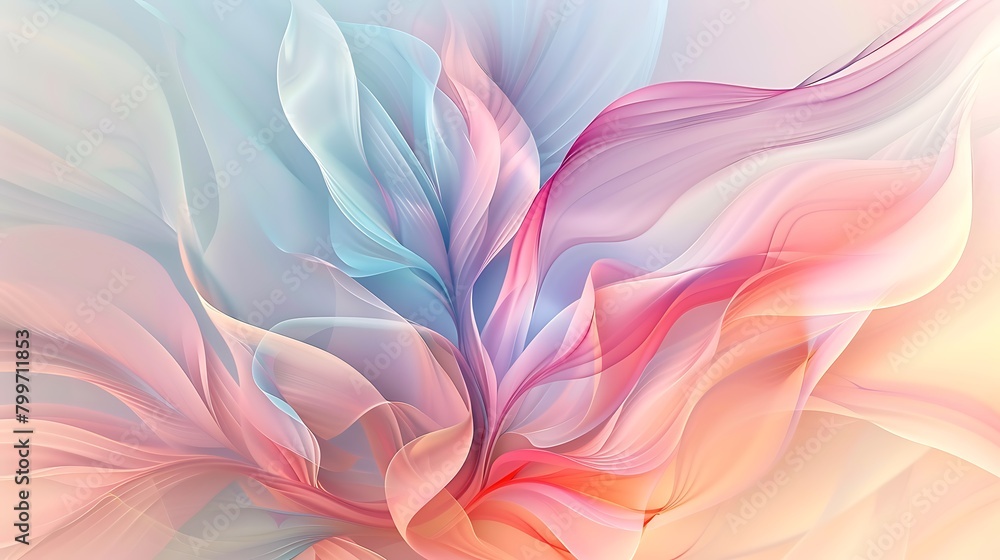 Beautiful abstract background with multi layaered colored waves for a light floral design colored background