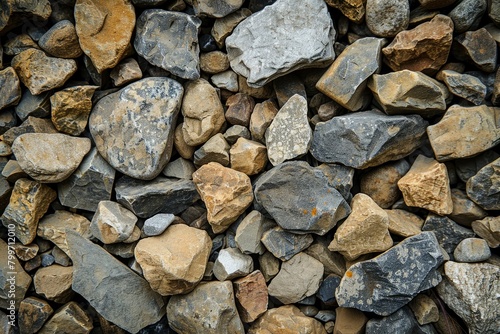 Gravel stone background texture for construction or background textured - generative ai © Nia™