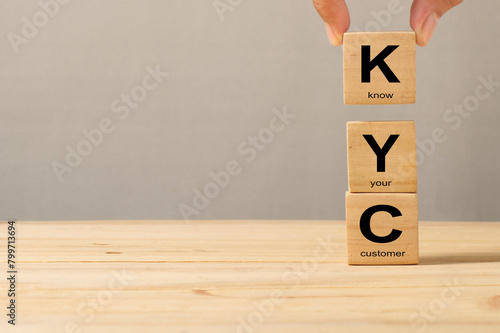 Canvas Print KYC or know your customer with business verifying the identity of its clients