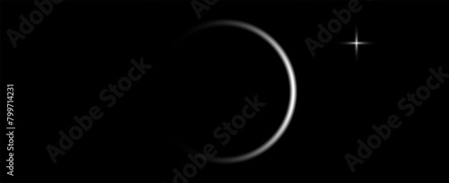 total lunar eclipse with one star. vector
