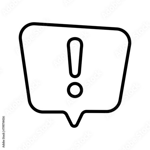 Exclamation sign icon, important mark, attention sign, warning speech bubble color editable