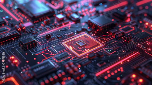 a close up of a circuit board 