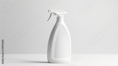 White spray plastic bottle on white background created with Generative Ai technology © Marco