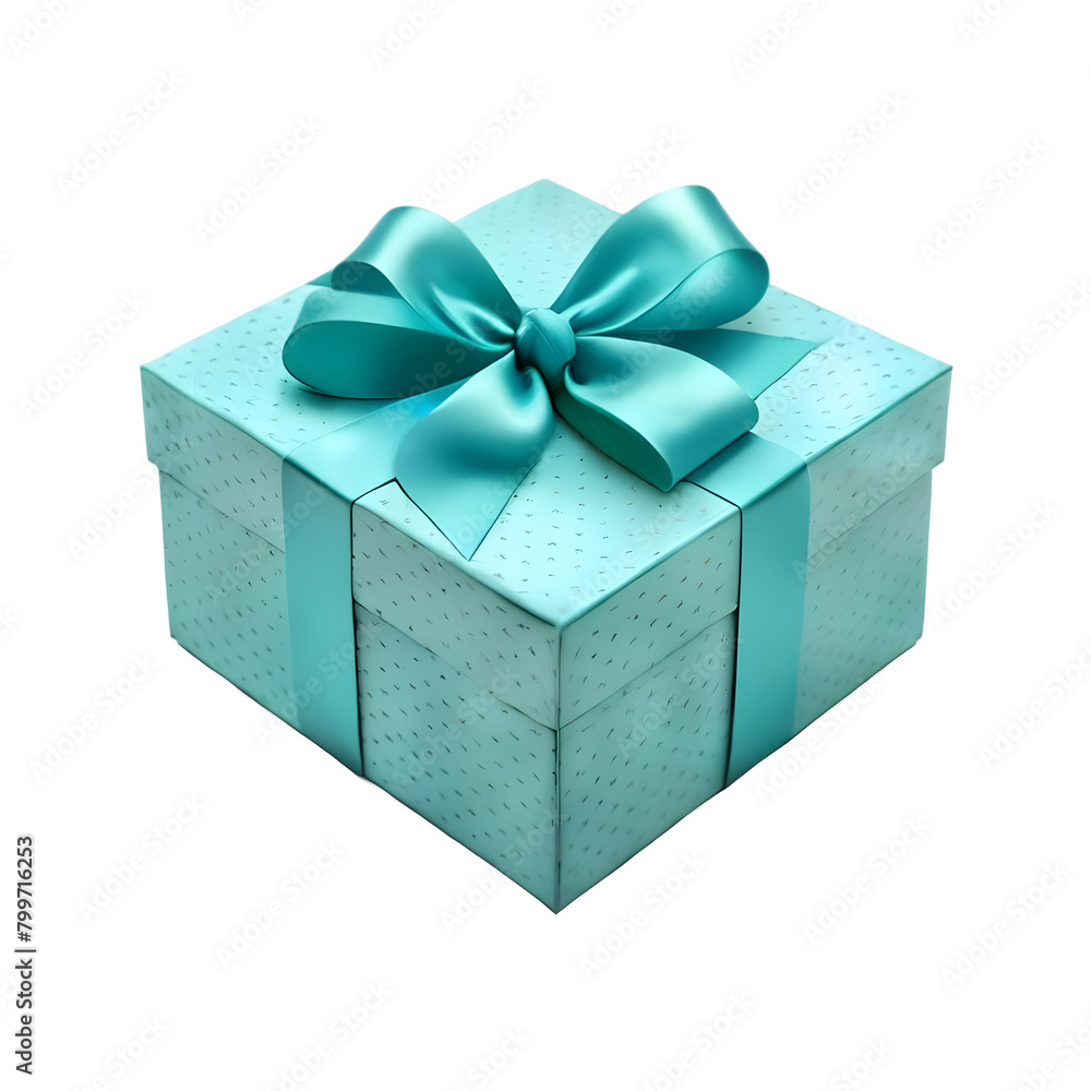 Turquoise gift box with a magenta bow on a transparent background, PNG format Turquoise gift box with a magenta bow on a transparent background, PNG format