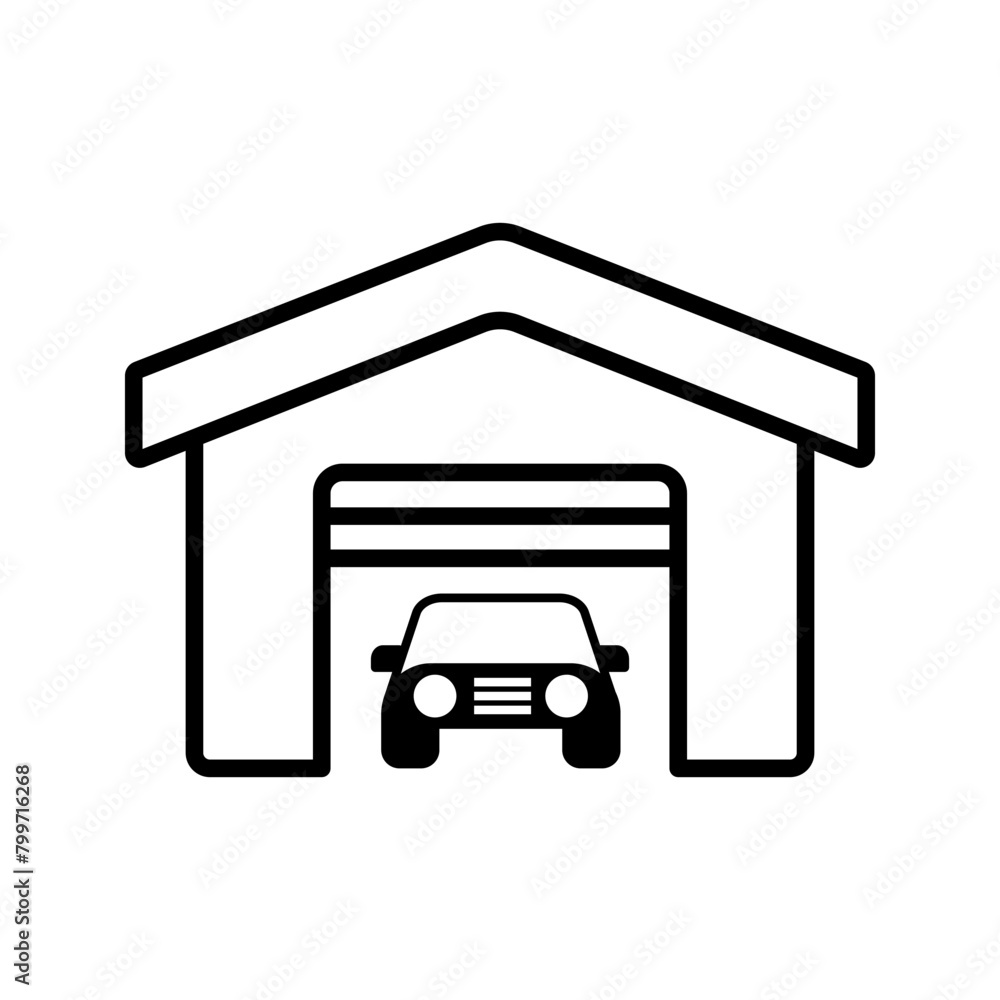Garage Icon, for mobile concept and web design color editable Garage Icon, for mobile concept and web design color editable