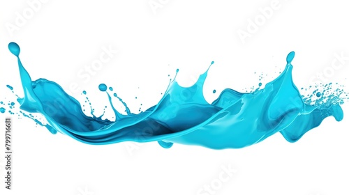 Cyan Paint Splash Isolated on the White Background
