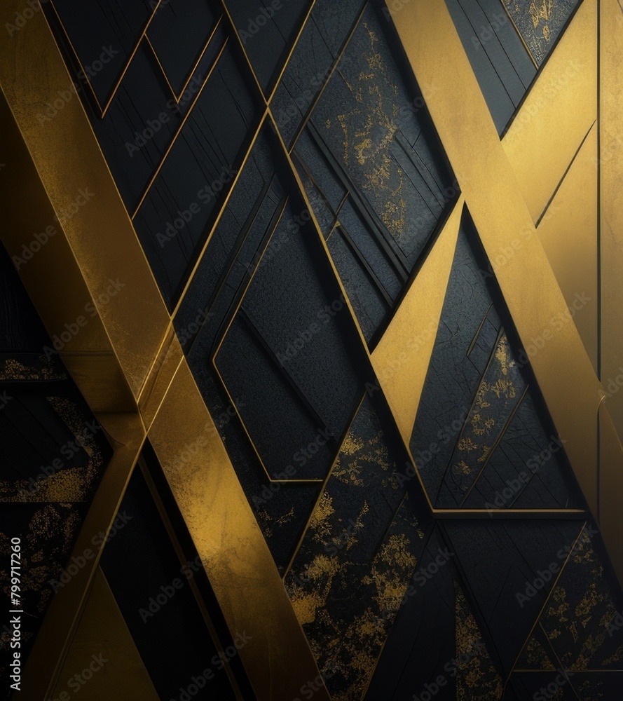 Fototapeta premium Dark background with a black and gold color scheme.
