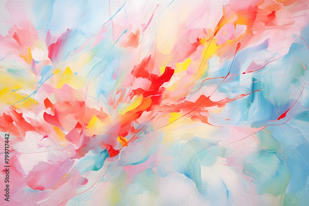 Bright Summer Breeze, abstract landscape art, painting background, wallpaper, generative ai