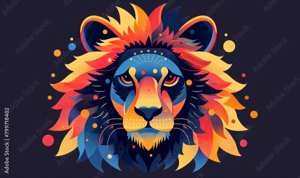 abstract illustration of a cheetah in childish style, logo for t-shirt print
